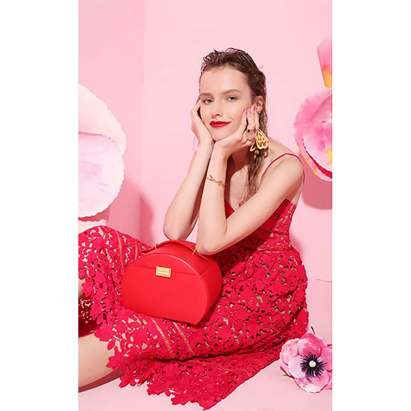 Princess Style Jewelry Box Multi-layer Large Capacity Fabulous Girls Gift-Pomegranate Red