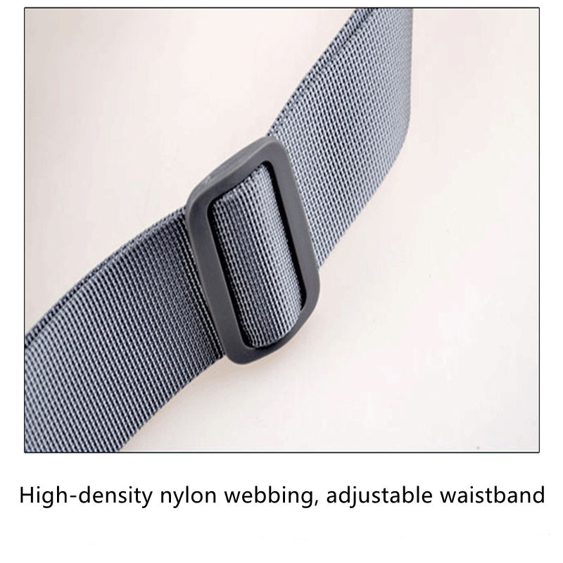 Canvas Waterproof Waist Pouch Bag with 4 Pockets for Running Traveling Hiking-Azure