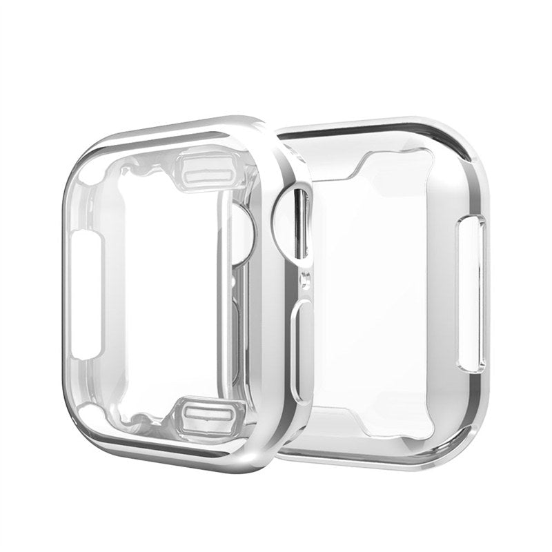 TPU All Around Screen Protective Cover for iWatch SE/6/5/4/3/2/1-Silver