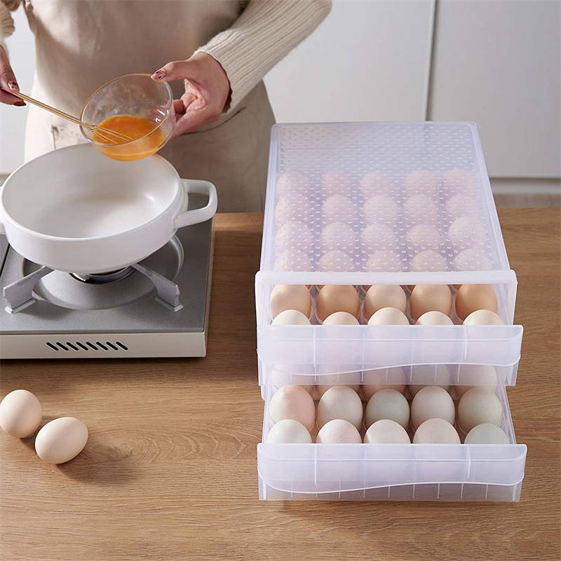 60 Grid Large Capacity Egg Holder Fresh Storage Box for Fridge Multi-Layer Chicken Egg Storage Container