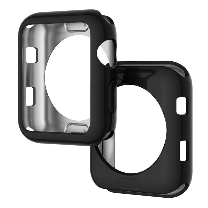 TPU Plated Cover Scratch-Proof Smartwatch Protective Case for iWatch Series SE/6/5/4/3/2/1-Black