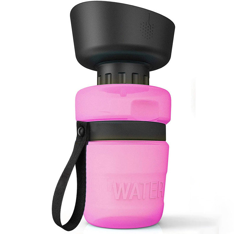 Pet Portable Water Bottles Safety Silicone Collapsible Bottle for Travel 520ML-Rose Red