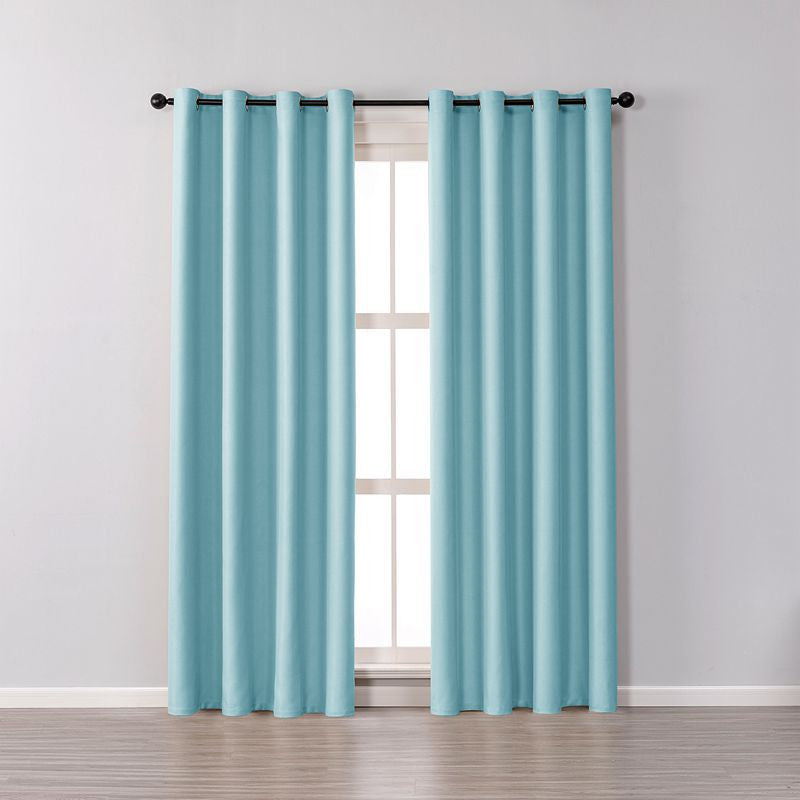 2 Panels Solid Color Blackout Curtains for Living Room-SkyBlue