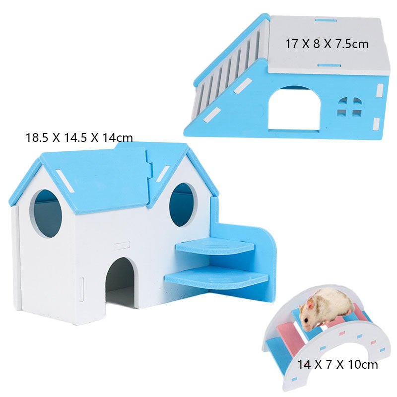 3-Pack Hamster Exercise Toys House Hideout for Small Animal-E