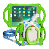 CatB Silicone Case For iPad Mini 5 4 3 2 1 Shockproof Shoulder Strap Handle Stand-Green