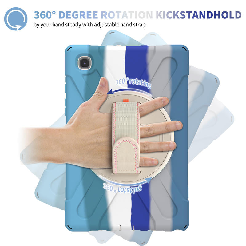 Samsung Tablet Case With Pencil Stand+Rotating Stand+Shoulder Strap For Tab A7 10.4 T500/T505/T507/T505N-Blue