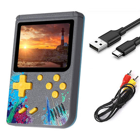 3.0inch Screen Retro Handheld Game Console 500 Classic FC Games Support to TV Output-Cyan