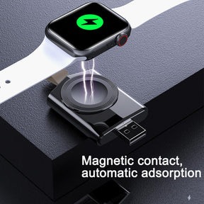 Portable Magnetic Travel Wireless USB iWatch Charger for Apple Watch Series 6/5/4/3/2/1/SE-White