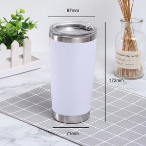 20oz Stainless Steel Insulated Coffee Tumbler with Lid for Hot Cold Drinks-White