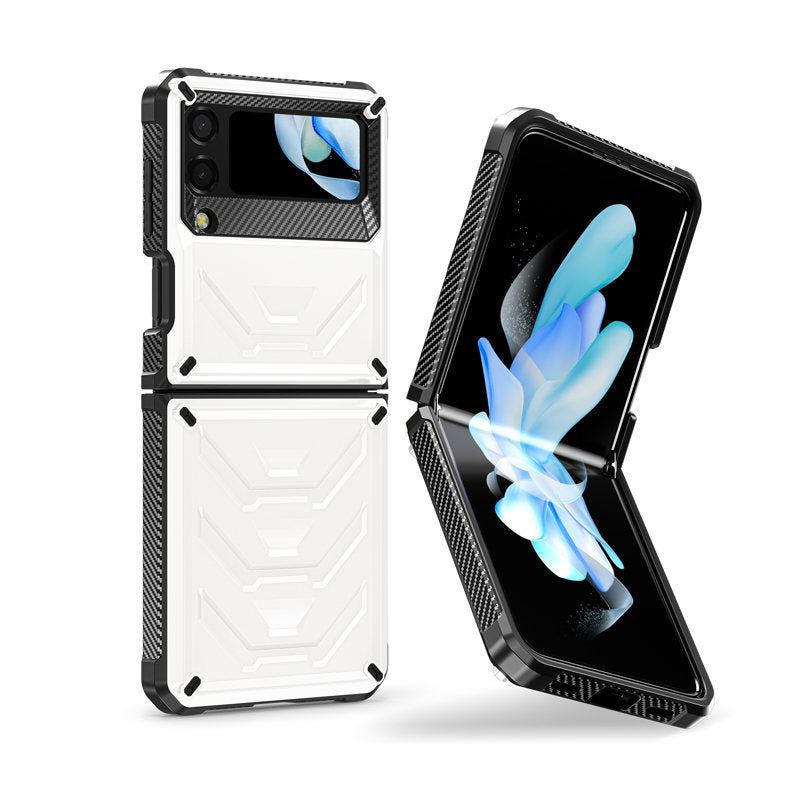 6.7inch Armored Full-Body Rugged Protection Case for Samsung Galaxy Z Flip 4-White