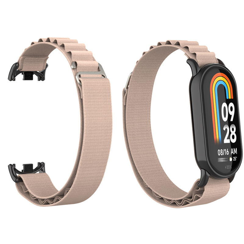 Nylon Sports Strap with Adjustable Metal G-hook for Mi 8 Watch-Apricot B