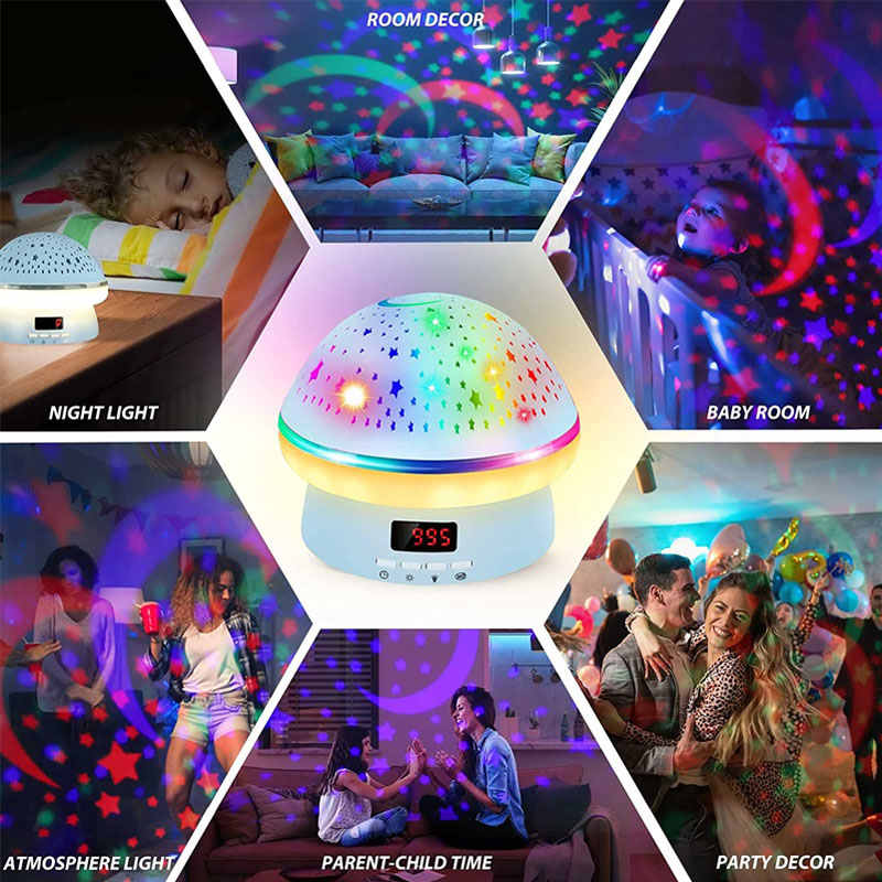 Timing Star Projector Night Light Rotating for Kids With Remote Control-Blue