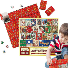 Christmas Countdown Calendar Puzzles 1000 Pieces for Adults Kids