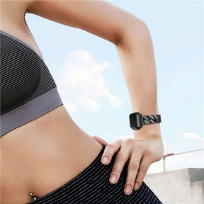 DP Bling Watch Band Stainless Steel Wristbands for Apple iWatch Series 1/2/3/4/5/6/SE For Women-Black