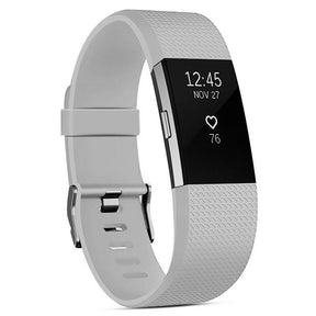 Replacement Strap For Fitbit Charge 2 Silicone Adjustable Sports Wristband-Light Gray