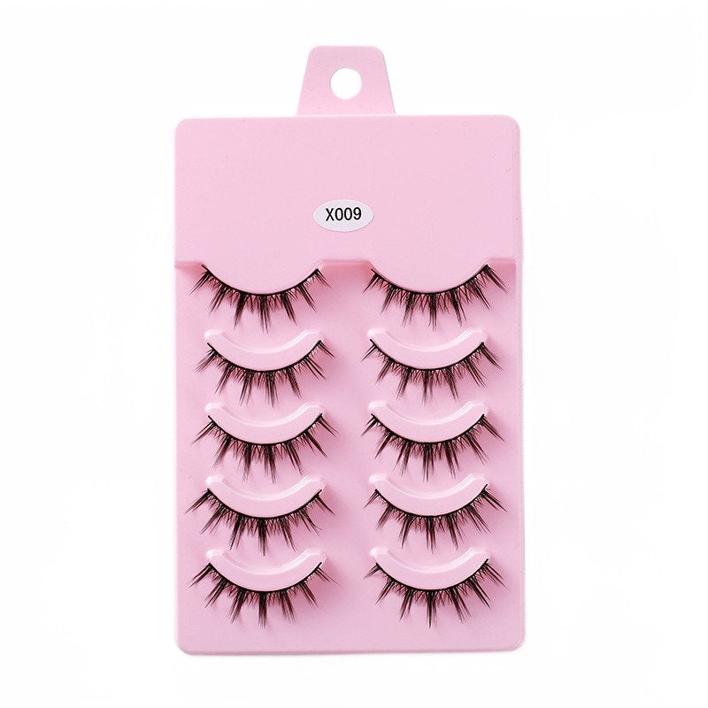 5 Pairs False Eyelashes Natural Curly 3D Lashes Set for Daily-x009