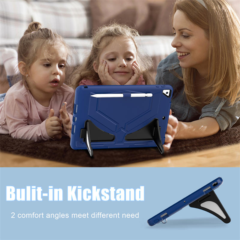 Tablet Case Kids Friendly with Pencil Holder for iPad 11 2020/2021/2022-NavyBlue