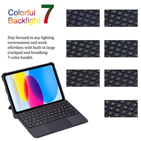 Backlit Detachable Keyboard Case with Precisive Trackpad for iPad 10th 10.9inch