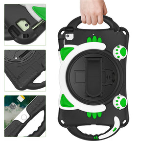 CatA iPad Silicone Case For iPad Mini 5 4 3 2 1 Built-in Handle Stand With a Strap-Black Green