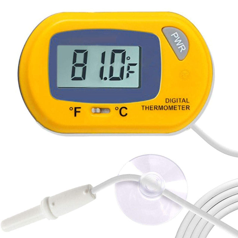 Reptile Digital Thermometer Easy to Read Display-Yellow