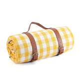 Waterproof Picnic Blanket 3 Layered Foldable Outdoor Picnic Mat Perfect for Park and Beach-YellowWhite