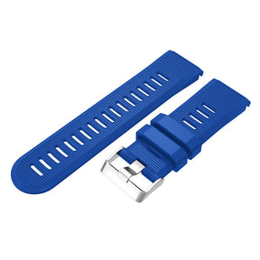 26mm Strap For Garmin Fenix 5X/5X Plus/3/3 HR/6X/6X Pro Watchband Quick Release Easy Fit Silicone Bands Silver Buckle-Royal Blue