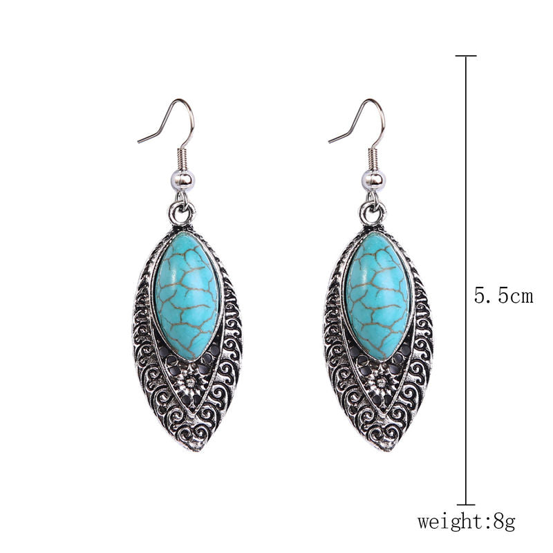 Turquoise Vintage Drop Dangle Earrings for Women-G