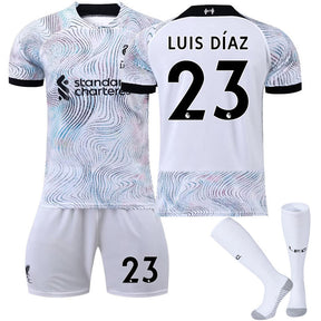 LUIS DIAZ #23 Liverpool Home Jersey 2022/23 Soccer Jersey Kit Football T-shirt Set For Adult Kids