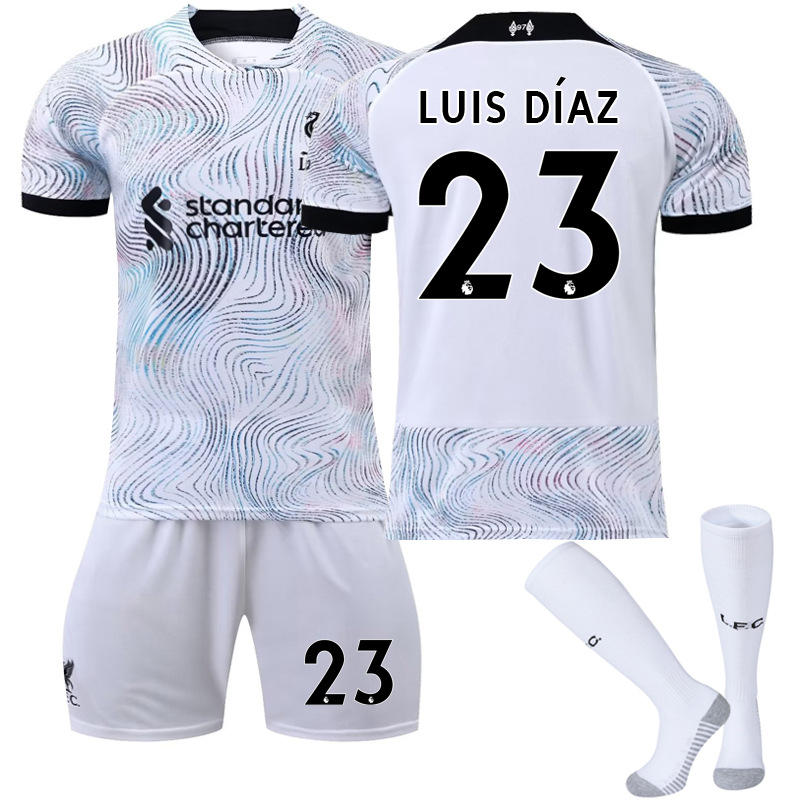 LUIS DIAZ #23 Liverpool Home Jersey 2022/23 Soccer Jersey Kit Football T-shirt Set For Adult Kids