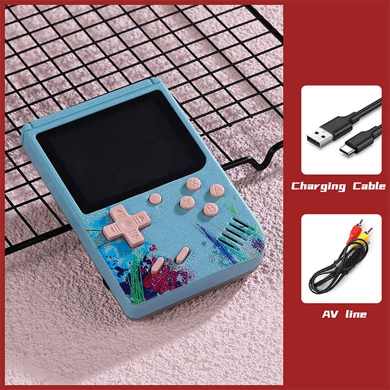 3.0inch Screen Retro Handheld Game Console 500 Classic FC Games Support to TV Output-Blue