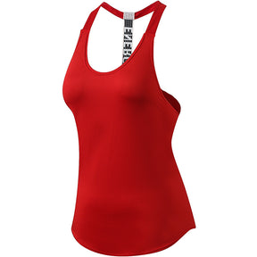 Workout Tank Tops T-Shape Sling Vest Fitness Running Training Quick Drying Yoga Tops 2011-Red