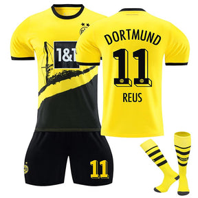 Dortmund Home Jersey REUS #11 Soccer Jersey Kids Adult 3-Pieces Jersey Kits