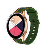Silicone Band Striped Watch Band For Samsung Galaxy Watch 42/46mm Gear S3 Frontier/Classic(Rainbow Green)