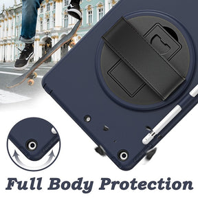 B-Spider Man iPad Case 3-Layer Multi-Function Case Hand Strap Tablet Shell For 8th/7th Gen iPad 10.2 2019/2020-Dark Blue