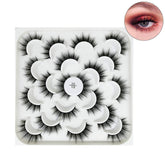 10 Pairs 3D False Eyelashes Reusable Wispy Cat Eye Natural Look Lashes-108