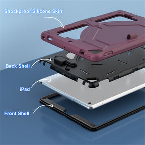 Tablet Case Kids Friendly with Pencil Holder for iPad 11 2020/2021/2022-PlumBlack