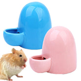 2 Pcs Hamster Automatic Feeder Pet Ceramic Water Feeder-Pink/Blue