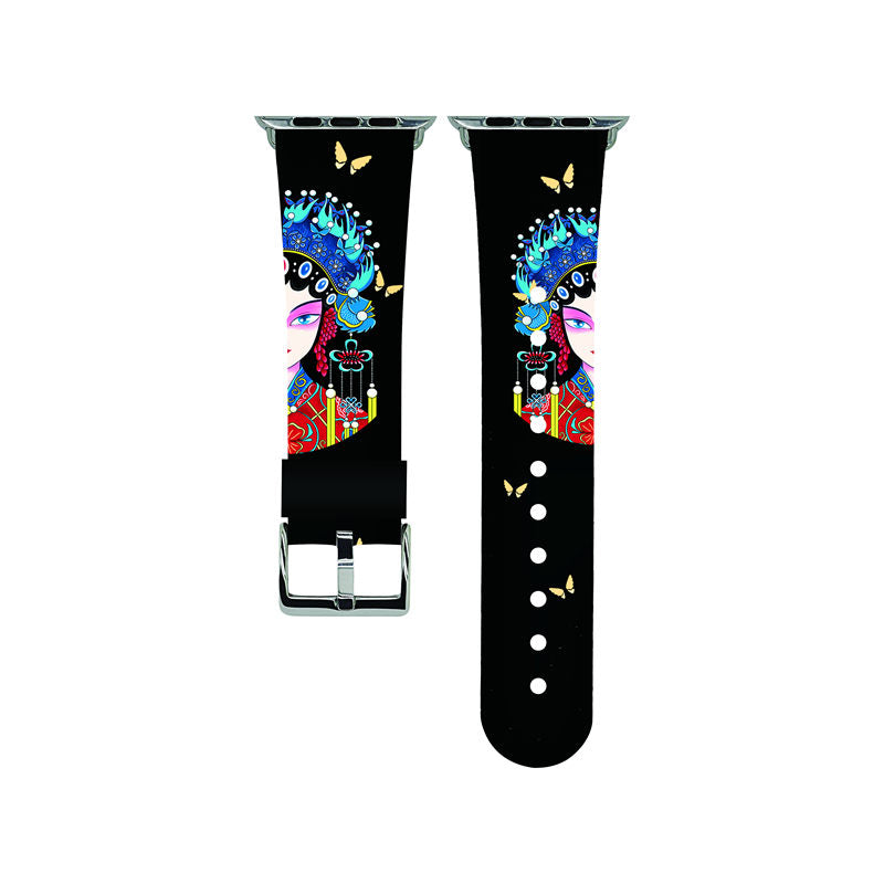Chinese Style TPU Replacement Watchband for Apple Watch Series SE/6/5/4/3/2/1-2