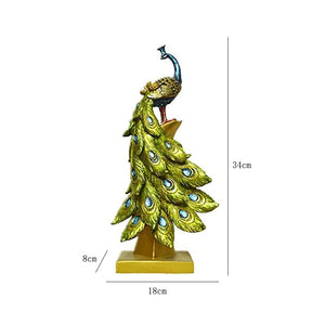 Resin Peacock Statue Desktop Adornmen for Home Wedding-Single Headed