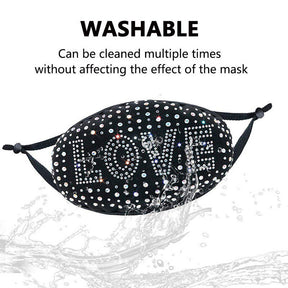 5Pcs Sparkly Glitter Bling Rhinestone Face Mask for Women-SEXY