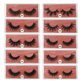 Eyelashes Faux 3D Makeup Cilios Thick Mink Natural False Lashes-BrickRed