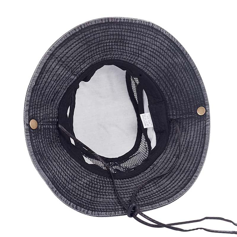 Sun Hat Wide Brim Fisherman Hat Safari Boonie Hat-Black