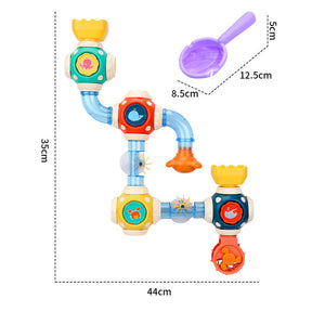 Cute Bath Toys with Spoon Spray Waterfall Shower Toy for Toddlers