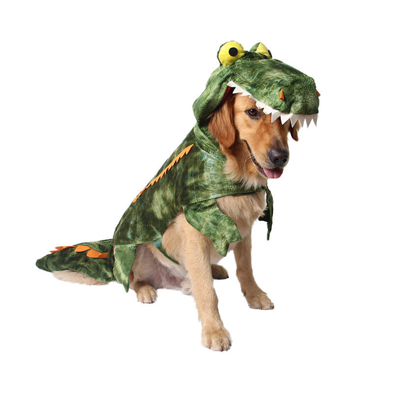 Funny Dog Crocodile Costumes Pet Halloween Cosplay Clothes