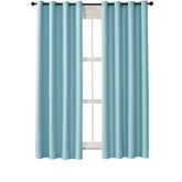 2 Panels Solid Color Blackout Curtains for Living Room-SkyBlue