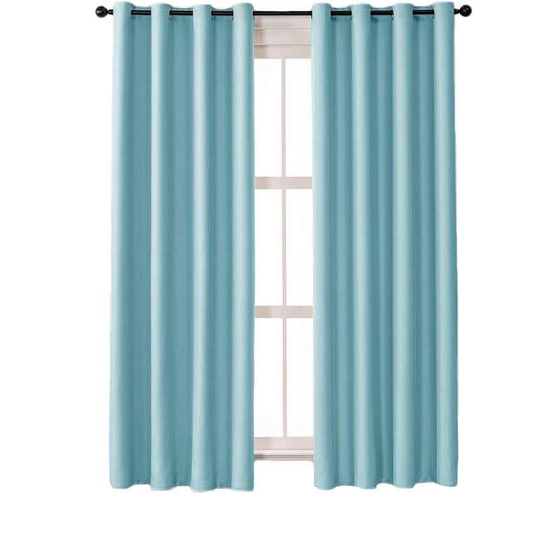2 Panels Solid Color Blackout Curtains for Living Room-SkyBlue