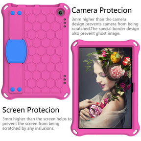 Hive Kindle Fire HD8/HD8 Plus (2020) Tablet Case Durable Stand Cover With Shoulder Strap-RoseBlue