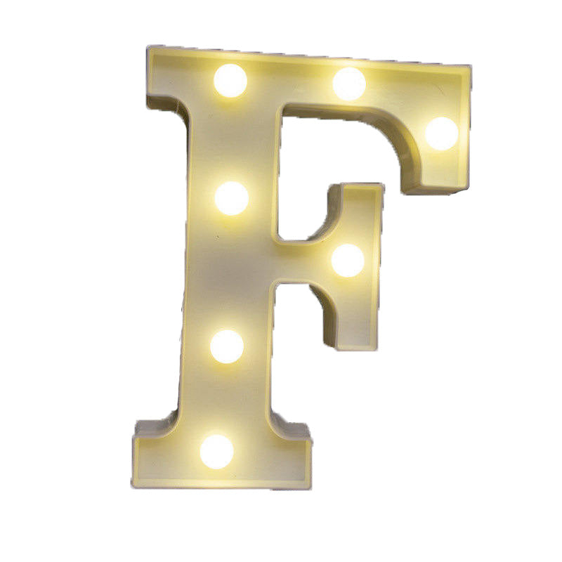 Decorative Led Light Up Number Letters White Plastic Marquee Number Lights Sign Party Wedding Decor Battery Operated (F)