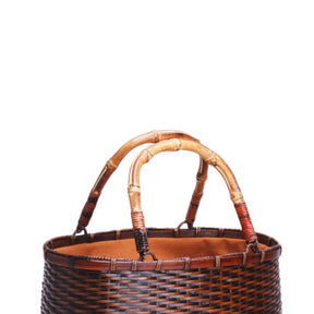 Retro Weave Womens Bamboo Handbag Handmade Large Tote Bag Wicker Basket Bag