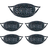 5Pcs Sparkly Glitter Bling Rhinestone Face Mask for Women-SHINE